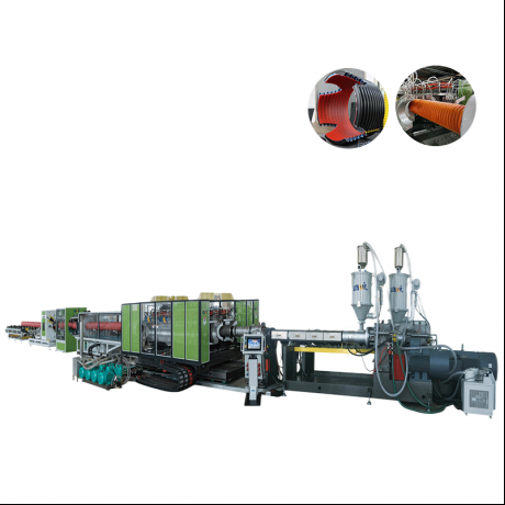 خط اکستروژن لوله راه راه دو جداره HDPE / PP / PVC نوع افقی
